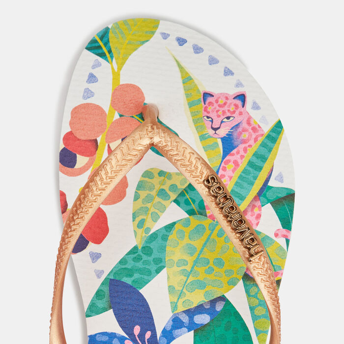 Havaianas Women's Slim Tropical Flip Flops Gold image number 2