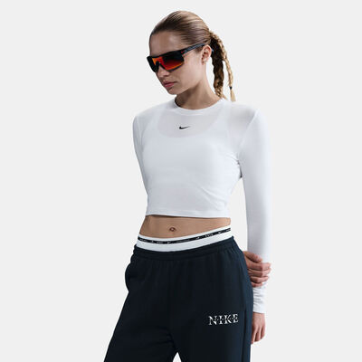 Nike Women's Sportswear Chill Knit Crop Top White