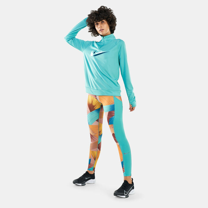 Nike Women's Dri-FIT Swoosh Mid-Layer T-Shirt Green image number 2