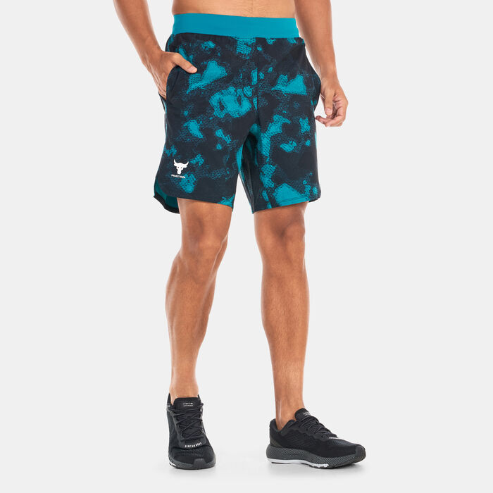 Under Armour Men's Project Rock Woven Printed Shorts Green Under Armour Men's Project Rock Woven Printed Shorts Green image number 0