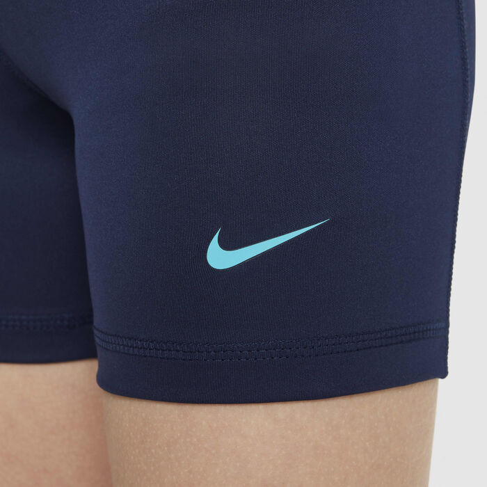 Nike Girls' Pro Dri-FIT Shorts Blue Nike Girls' Pro Dri-FIT Shorts Blue image number 4