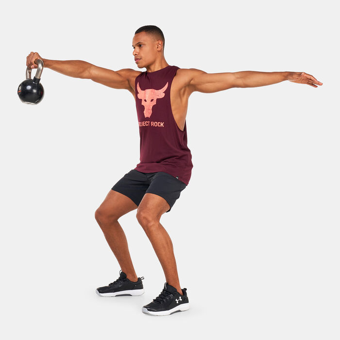 Under Armour Men's Project Rock Brahma Bull Tank Top Red Under Armour Men's Project Rock Brahma Bull Tank Top Red image number 2