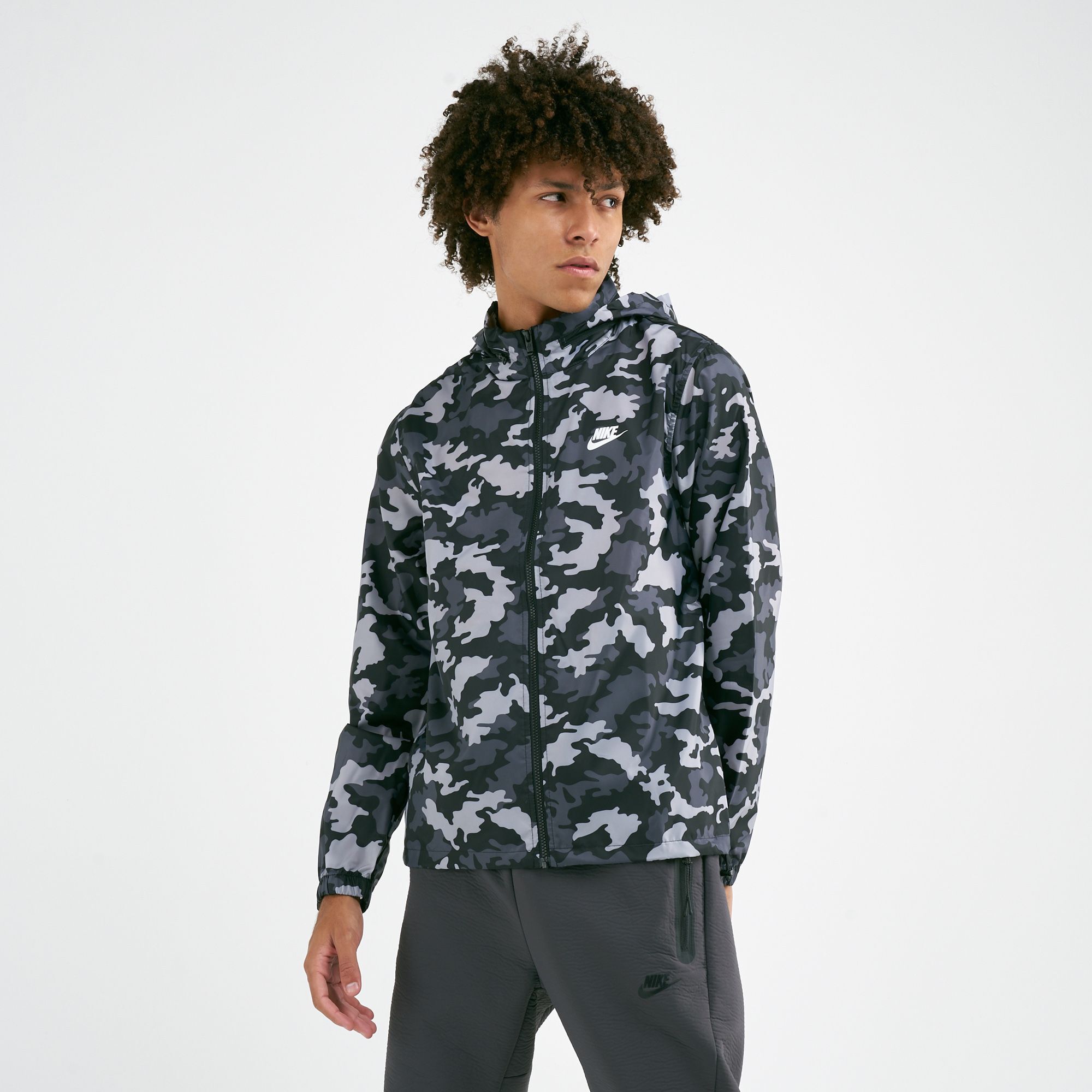 Nike camo windbreaker jacket sales