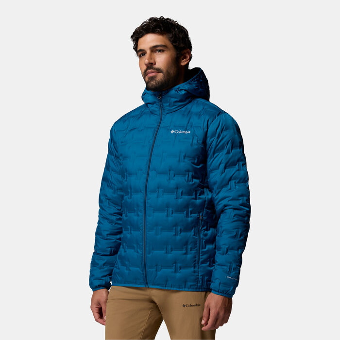 Columbia Men's Delta Ridge II Down Hooded Hiking Jacket Blue image number 3