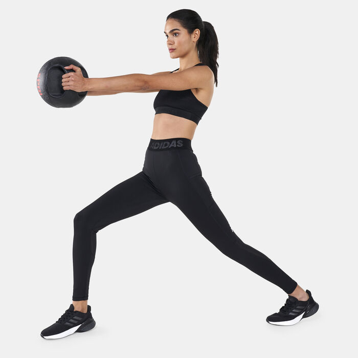 adidas Women's Techfit Badge Of Sport Leggings Black adidas Women's Techfit Badge Of Sport Leggings Black image number 2