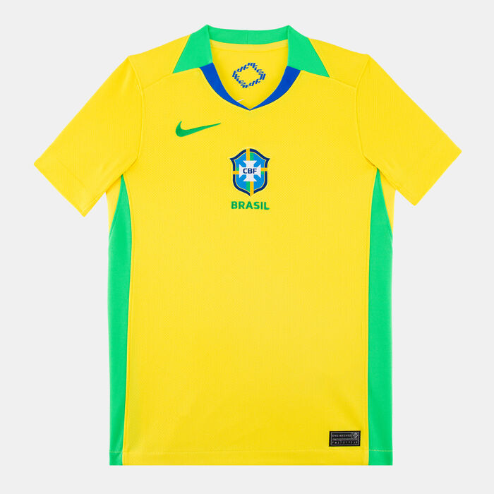 Nike Kids' Brazil 2025 Home Replica Football Jersey (Women's Team) yellow Nike Kids' Brazil 2025 Home Replica Football Jersey (Women's Team) yellow image number 0