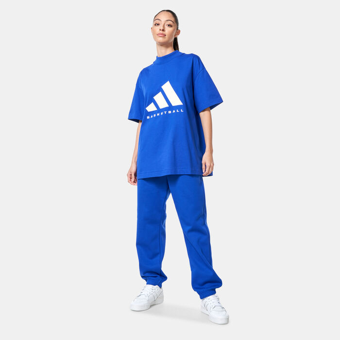 adidas Logo Basketball Graphic T-Shirt Blue adidas Logo Basketball Graphic T-Shirt Blue image number 3
