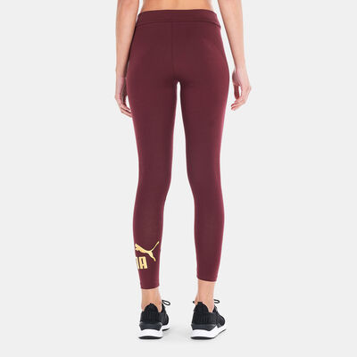 PUMA Women's Essentials+ Metallic Leggings Red
