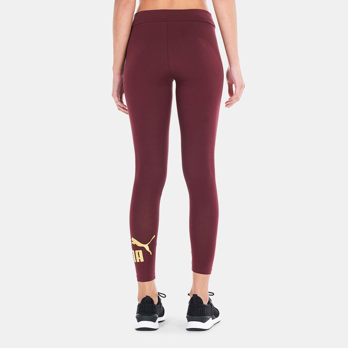 PUMA Women's Essentials+ Metallic Leggings Red image number 1