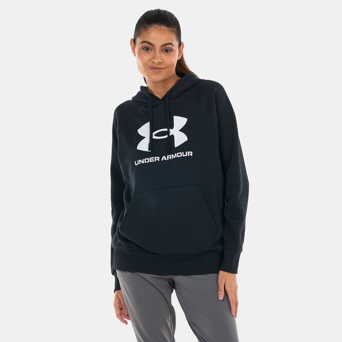 Under Armour Women's UA Rival Fleece Big Logo Hoodie Black image number 0