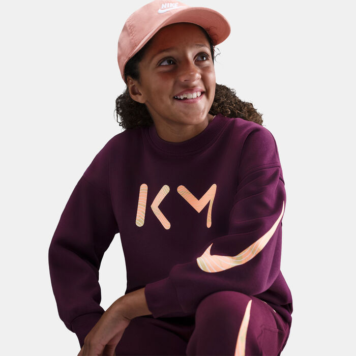 Nike Kids' Kylian Mbappe Sportswear Club Fleece Sweatshirt Pink Nike Kids' Kylian Mbappe Sportswear Club Fleece Sweatshirt Pink image number 4
