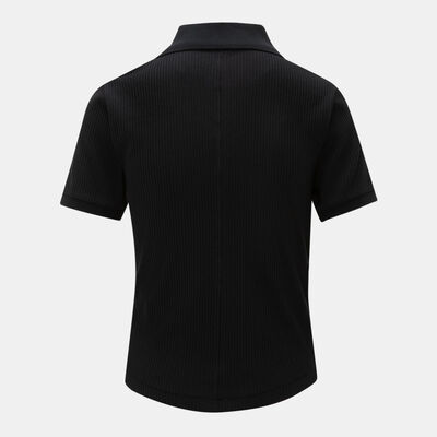 Converse Women's Button-Up Polo Shirt Black Converse Women's Button-Up Polo Shirt Black