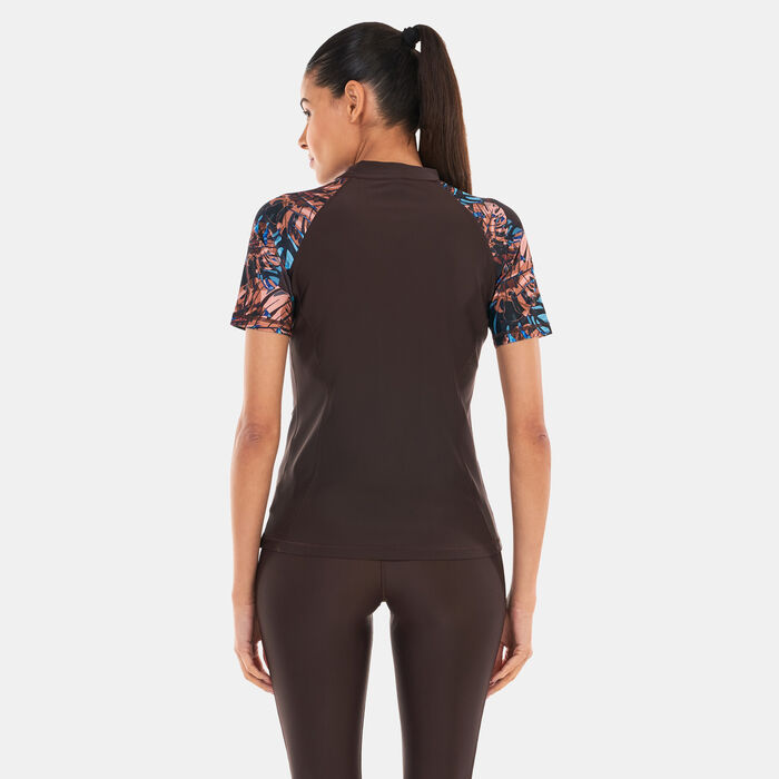 COEGA Women's Printed Rashguard Brown COEGA Women's Printed Rashguard Brown image number 1
