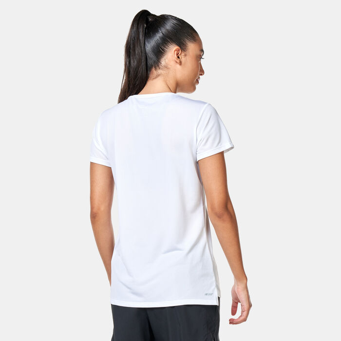 New Balance Women's Core Running T-Shirt White New Balance Women's Core Running T-Shirt White image number 2