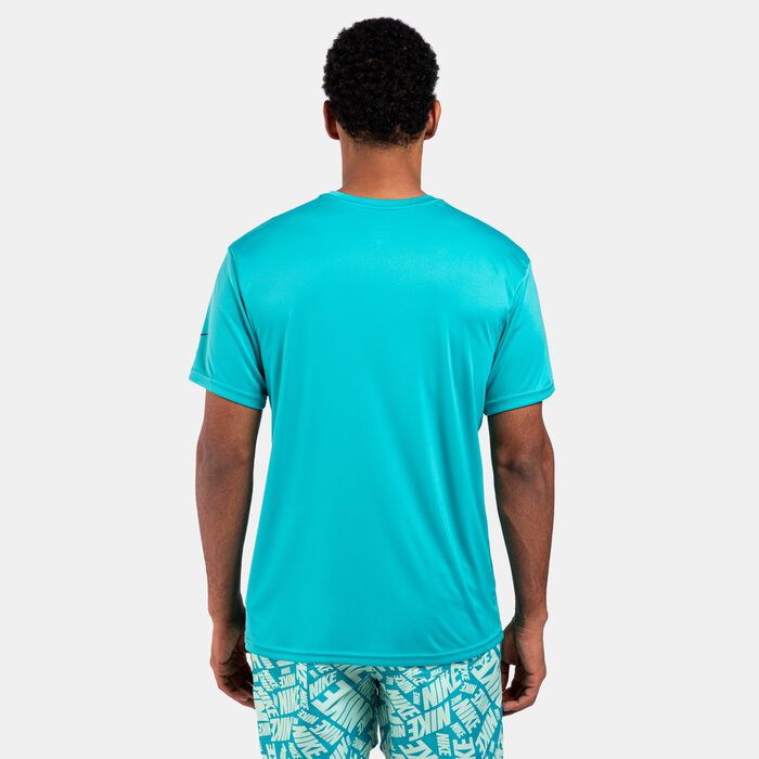 Nike Swim Men's Printed Hydroguard Swimming T-Shirt Blue Nike Swim Men's Printed Hydroguard Swimming T-Shirt Blue image number 3