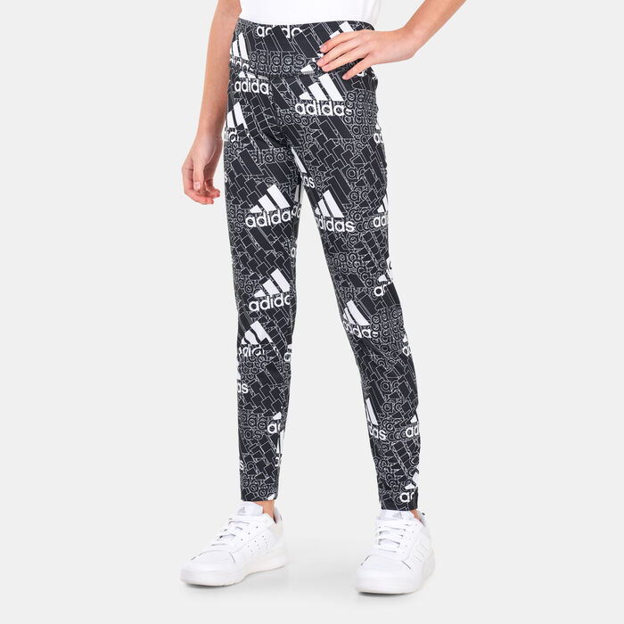 adidas Kids' AEROREADY Designed to Move BrandLove Leggings Black adidas Kids' AEROREADY Designed to Move BrandLove Leggings Black image number 0