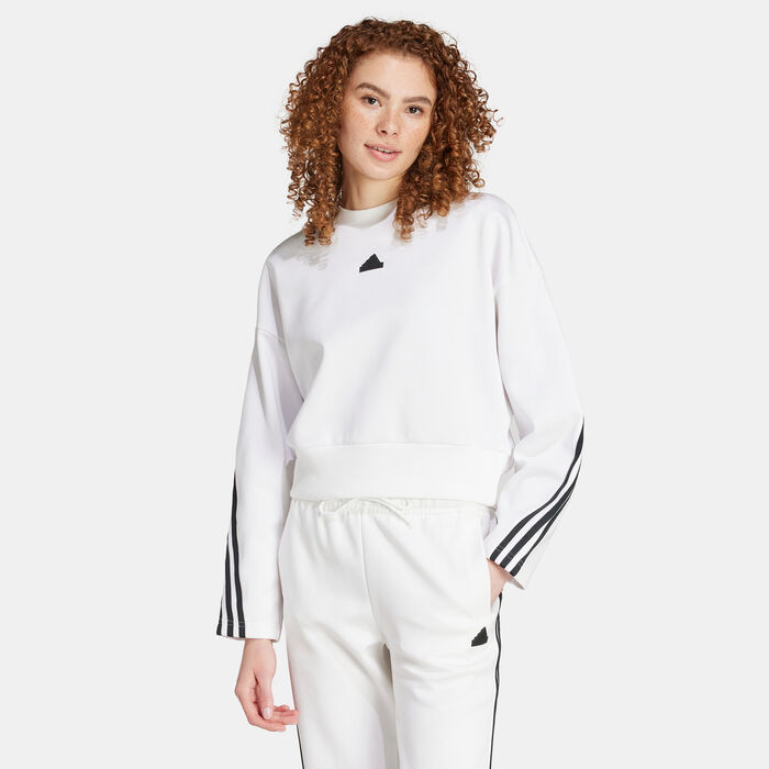 adidas Women's Future Icons 3-Stripes Sweatshirt White adidas Women's Future Icons 3-Stripes Sweatshirt White image number 0