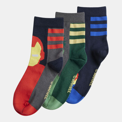 adidas Kids' Marvel Avengers Crew Socks (3 Pairs) Multi-Color