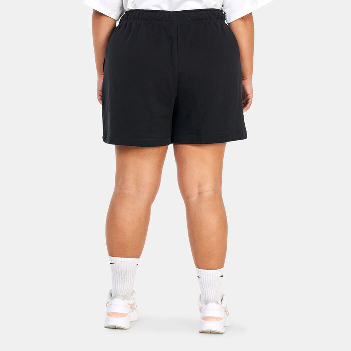 Nike Women's Club Fleece Mid-Rise Shorts (Plus Size) Black Nike Women's Club Fleece Mid-Rise Shorts (Plus Size) Black image number 1