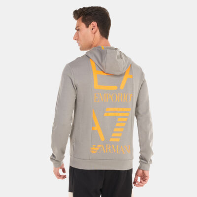 EA7 Emporio Armani Men's Train Logo Series Special Logo Hoodie Grey