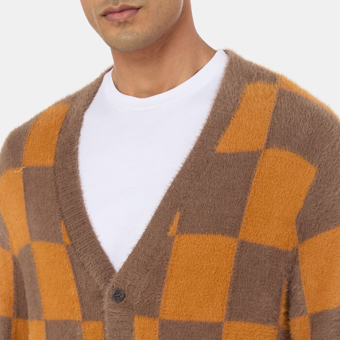 Vans Men's Canfield Checkerboard Cardigan Brown image number 3