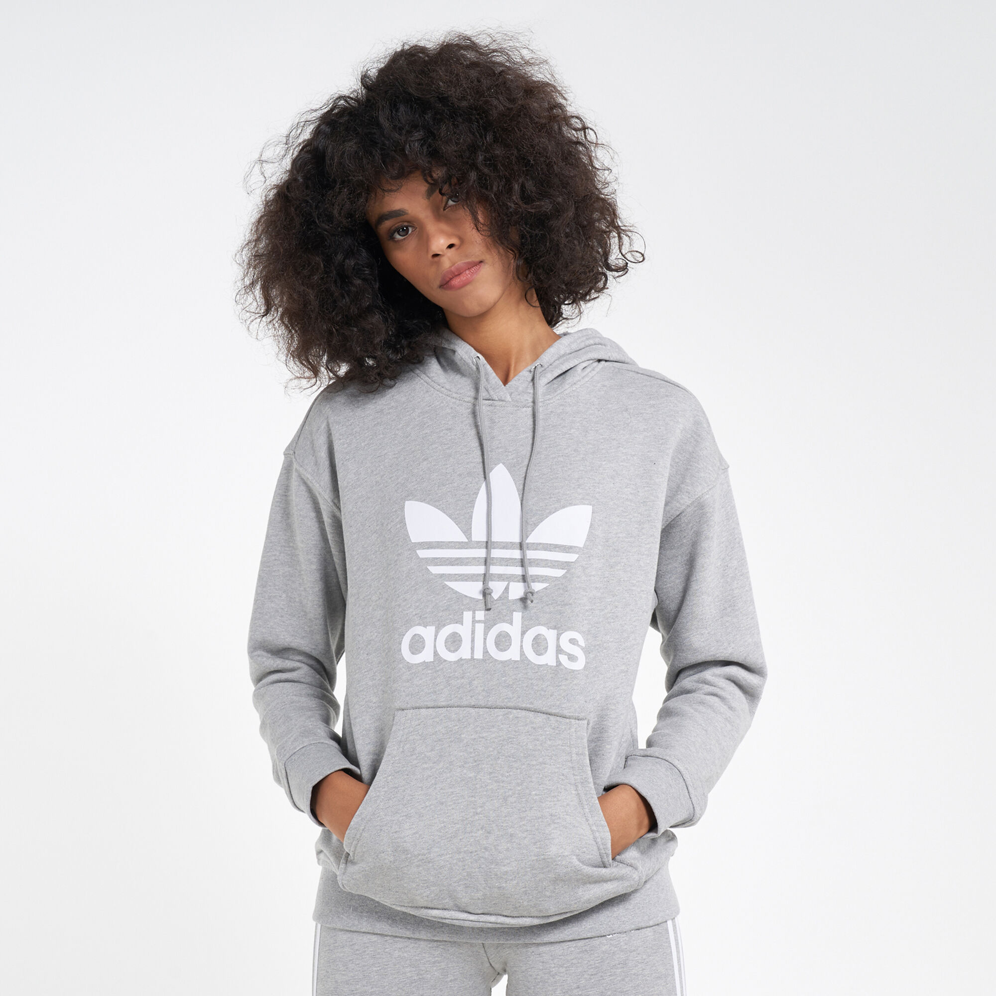 Womens adidas top grey hoodie