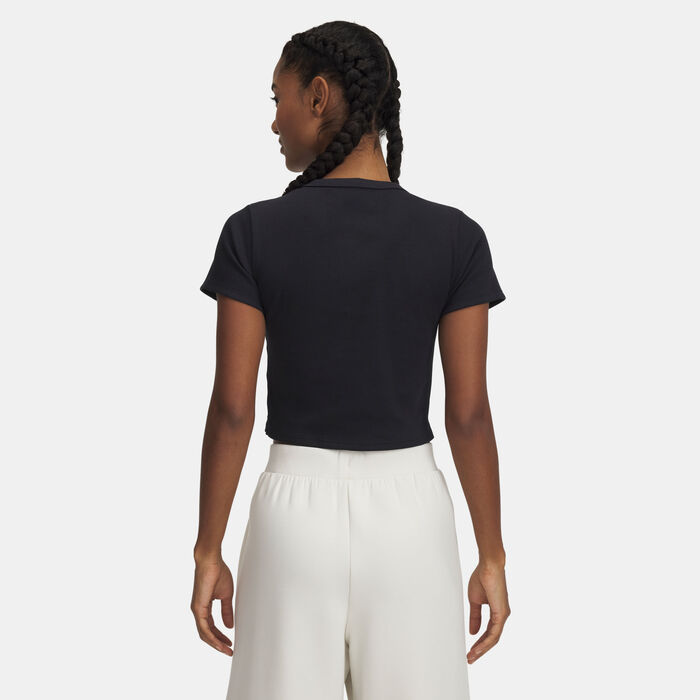 Under Armour Women's Rival Rib Baby T-Shirt Black Under Armour Women's Rival Rib Baby T-Shirt Black image number 1