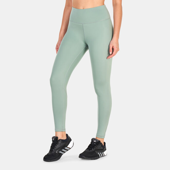adidas Women's Solid 7/8 Leggings Green adidas Women's Solid 7/8 Leggings Green image number 0