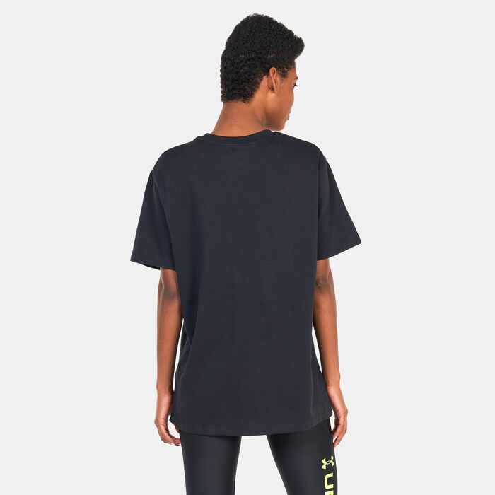 Under Armour Women's Project Rock Heavyweight Campus T-Shirt Black Under Armour Women's Project Rock Heavyweight Campus T-Shirt Black image number 1