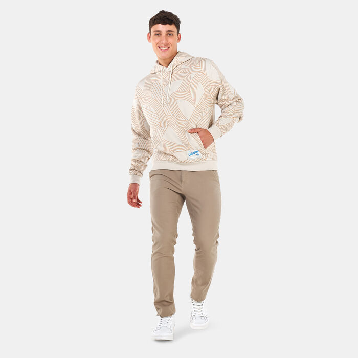 adidas Originals Men’s Original Athletic Club Print Allover Hoodie Beige adidas Originals Men’s Original Athletic Club Print Allover Hoodie Beige image number 2