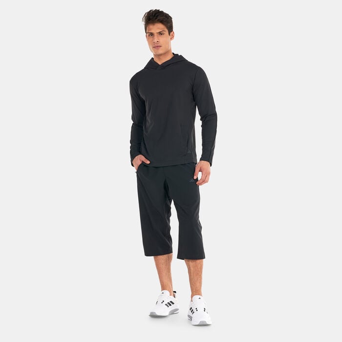 adidas Men's Yoga Graphic Training Pullover Hoodie Black adidas Men's Yoga Graphic Training Pullover Hoodie Black image number 2