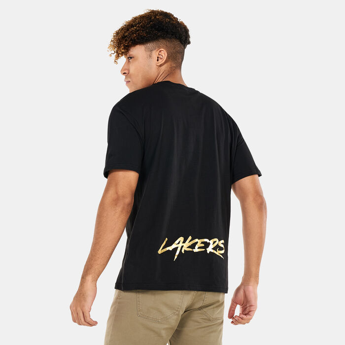 New Era Men's NBA Los Angeles Lakers Metallic T-Shirt Black New Era Men's NBA Los Angeles Lakers Metallic T-Shirt Black image number 1