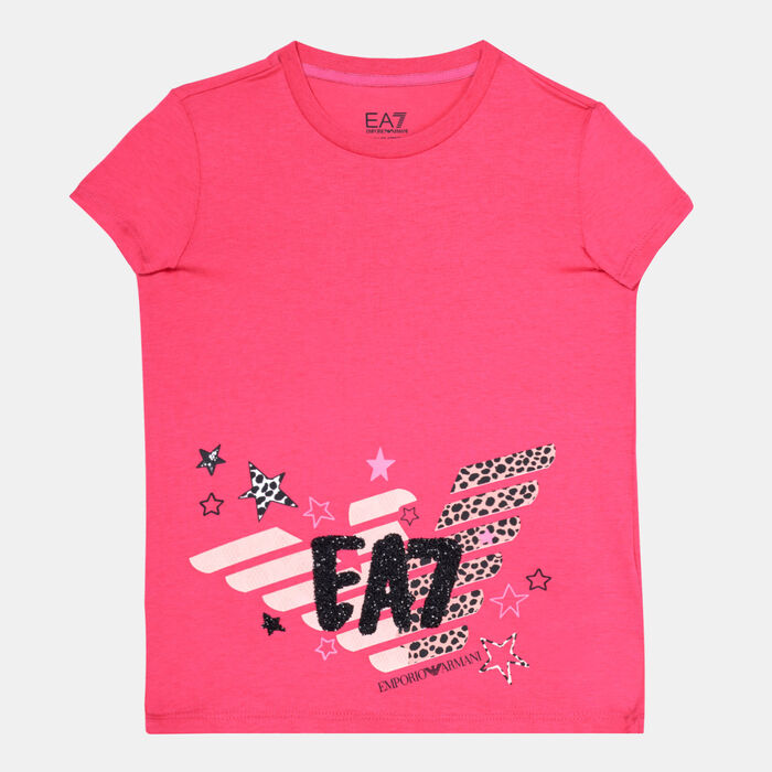 EA7 Emporio Armani Kids' Graphic T-Shirt (Older Kids) Pink EA7 Emporio Armani Kids' Graphic T-Shirt (Older Kids) Pink image number 0