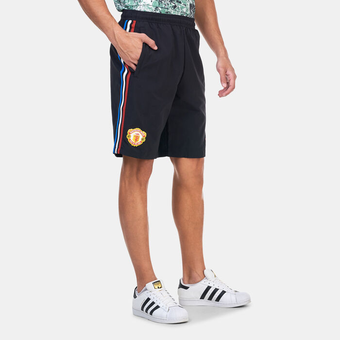 adidas Men's Manchester United Stone Roses Originals Football Shorts Black adidas Men's Manchester United Stone Roses Originals Football Shorts Black image number 0