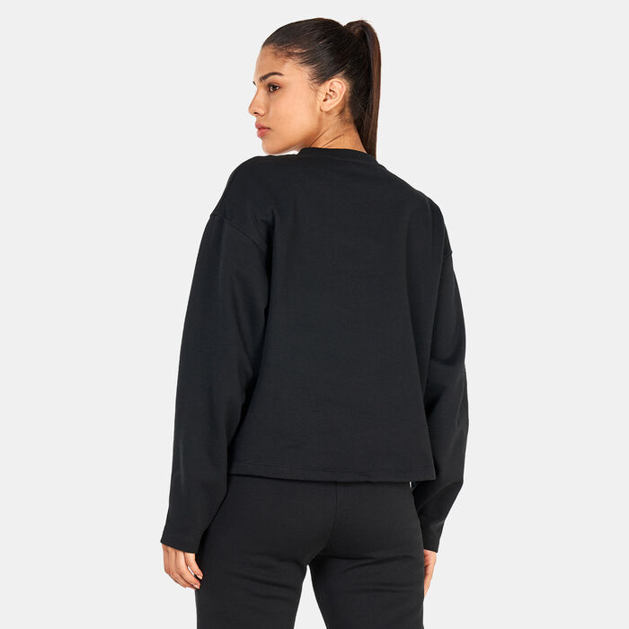 Timberland Women's Cropped Logo Sweatshirt Black Timberland Women's Cropped Logo Sweatshirt Black image number 1