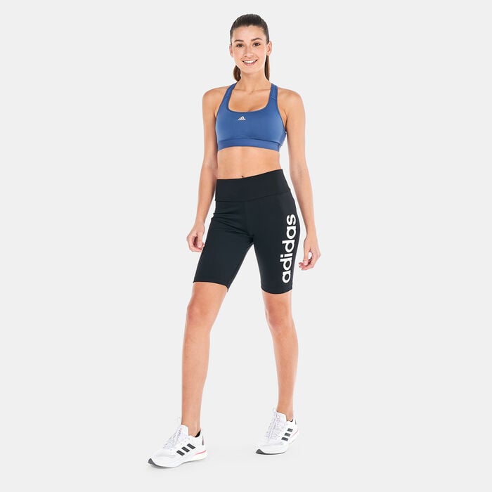 adidas Women's Powerreact Training Medium-Support Sports Bra Blue adidas Women's Powerreact Training Medium-Support Sports Bra Blue image number 2