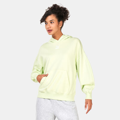 PUMA Women's Classics Oversized Pullover Hoodie Green
