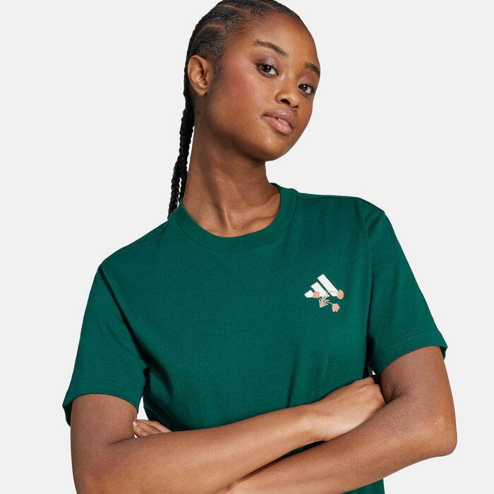 adidas Women's Tiro Floral Graphic T-Shirt Green adidas Women's Tiro Floral Graphic T-Shirt Green image number 2