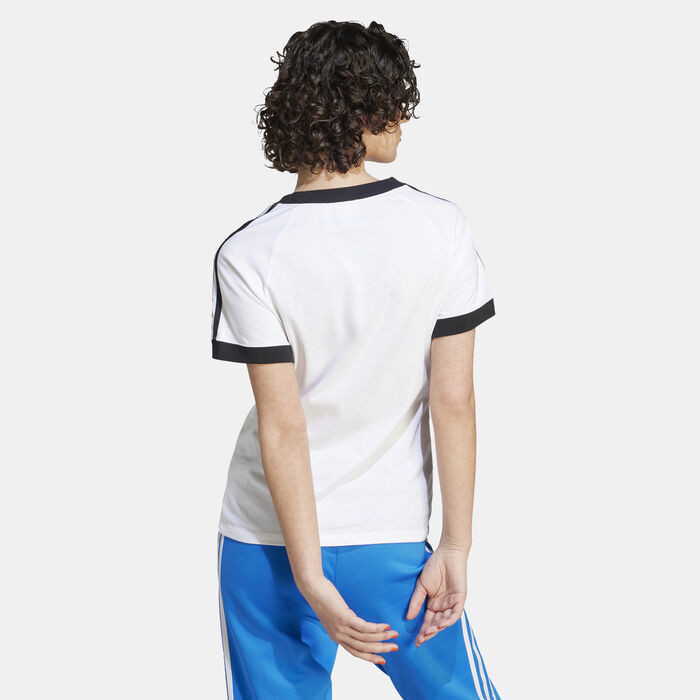 adidas Originals Women's Adicolor Classics Slim 3-Stripes T-Shirt White adidas Originals Women's Adicolor Classics Slim 3-Stripes T-Shirt White image number 1