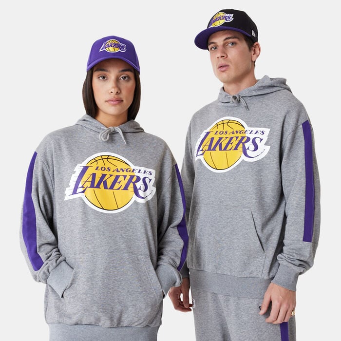 New Era Men's Los Angeles Lakers NBA Colour-Block Pullover Hoodie Grey New Era Men's Los Angeles Lakers NBA Colour-Block Pullover Hoodie Grey image number 0