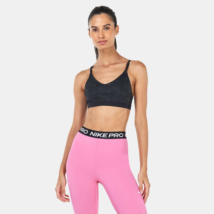 Nike Indy Sports Bra In Pink Glow/ Pink Glow/ Black