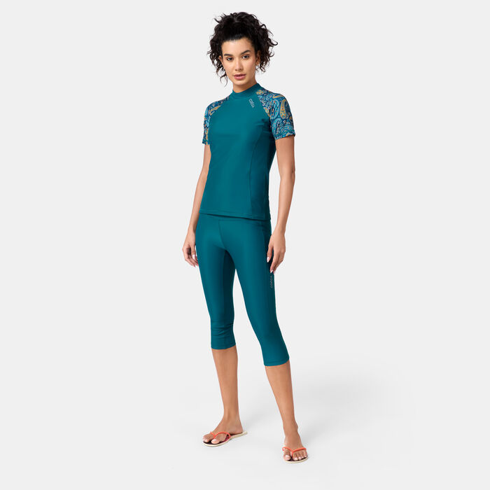 COEGA Women's 3/4 Swimming Leggings Green COEGA Women's 3/4 Swimming Leggings Green image number 2