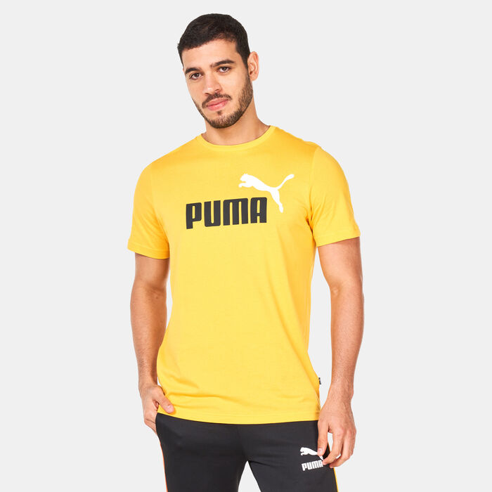 PUMA Men's Essentials+ Colour Logo T-Shirt yellow PUMA Men's Essentials+ Colour Logo T-Shirt yellow image number 0