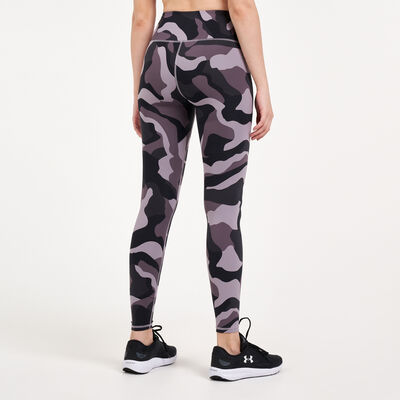 Under Armour Rush camo print leggings in black and grey