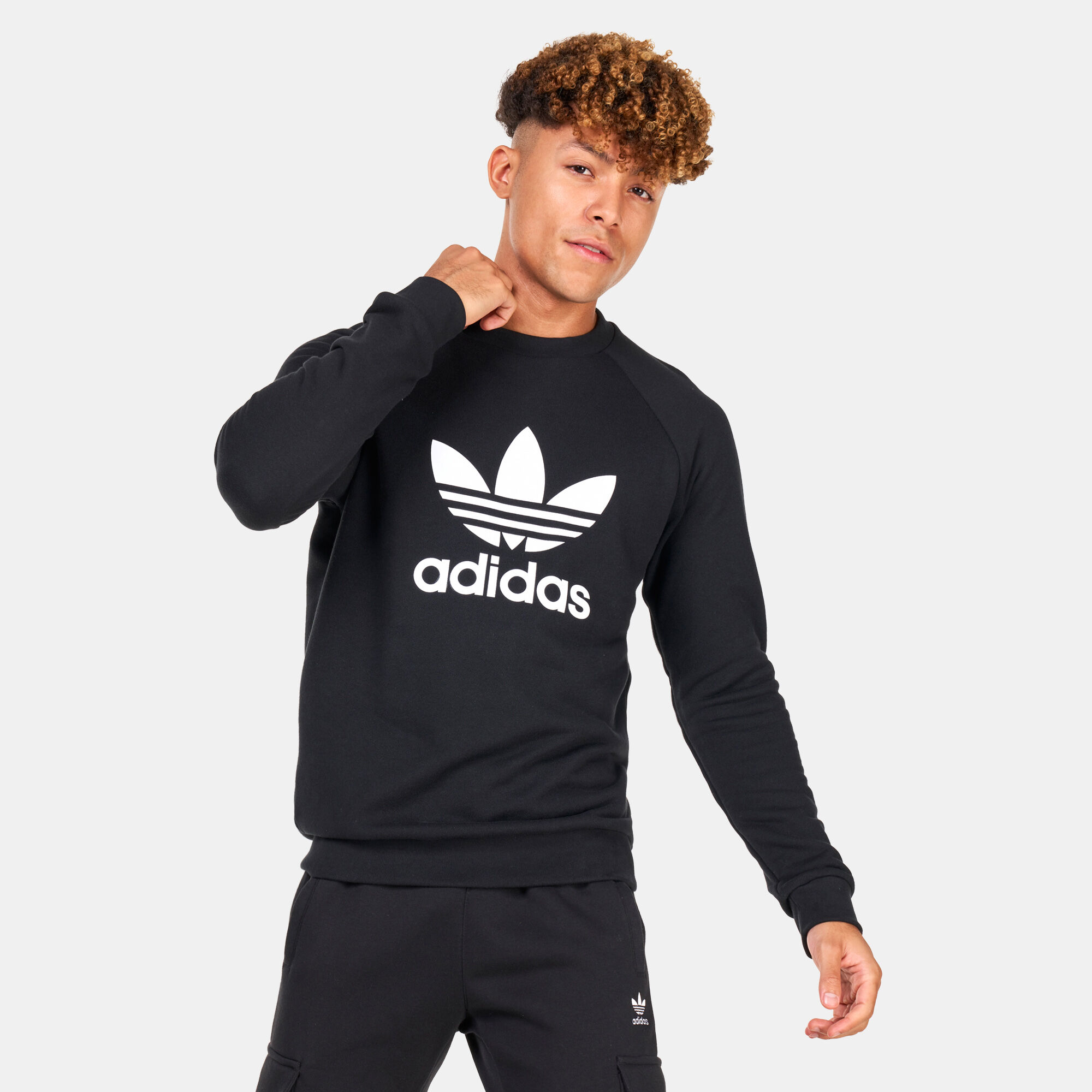 Adidas originals trefoil cheap crew - men's