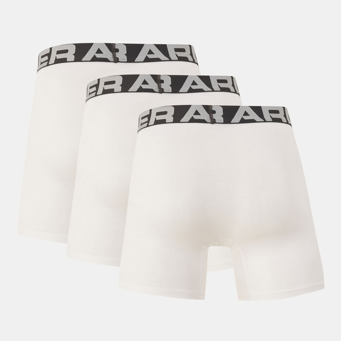 Buy Under Armour Men's Charged Cotton 6-Inch Briefs (3 Pack) White in KSA  -SSS