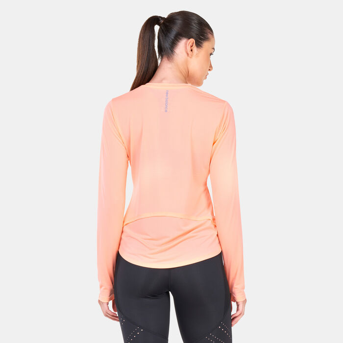 New Balance Women's Accelerate Long Sleeve T-Shirt Black New Balance Women's Accelerate Long Sleeve T-Shirt Black image number 1