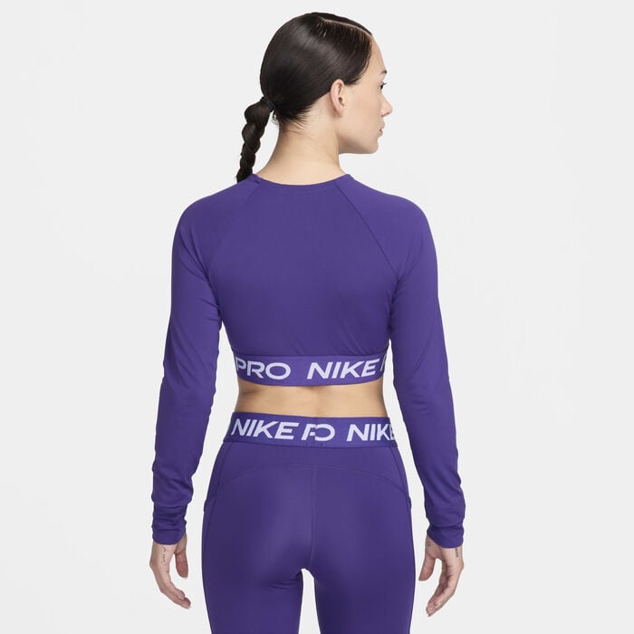 Nike Women's Pro Dri-FIT Crop Top Purple Nike Women's Pro Dri-FIT Crop Top Purple image number 1