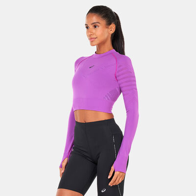 ASICS Women's Seamless Crop Top Purple ASICS Women's Seamless Crop Top Purple