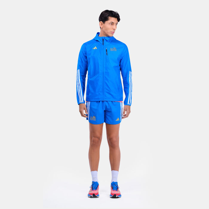 adidas Men's Dubai Marathon Runners Jacket Blue image number 2